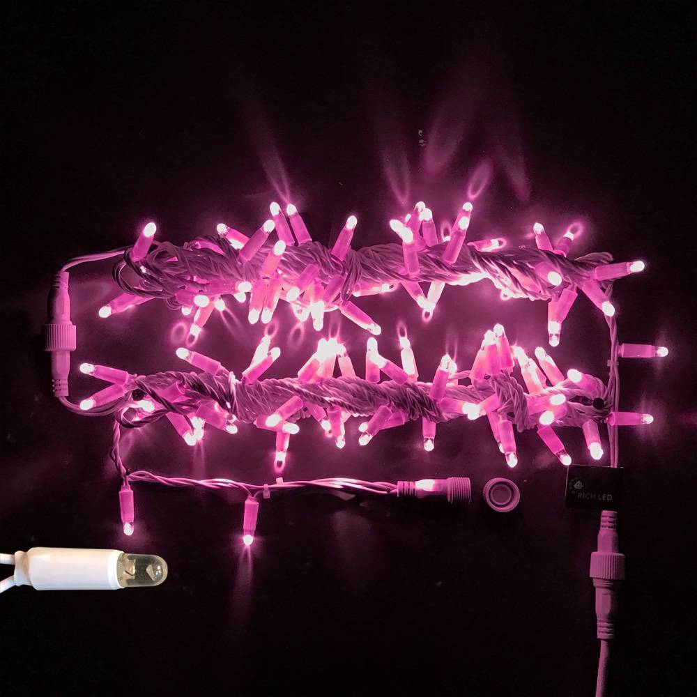 Световая гирлянда новогодняя RichLED RL_RL-S10CF-24V-CW_P 10 м розовый