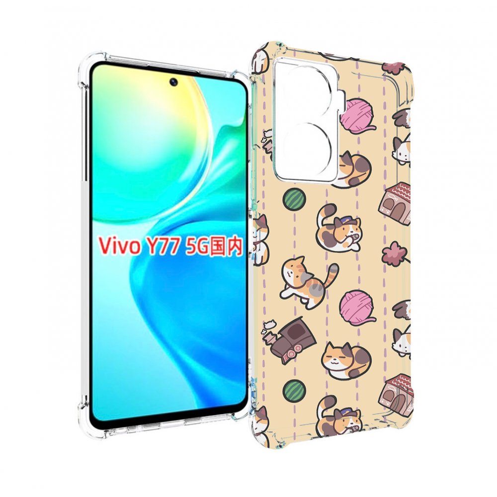 

Чехол MyPads Котики-клубочки для Vivo Y77 5G, Прозрачный, Tocco
