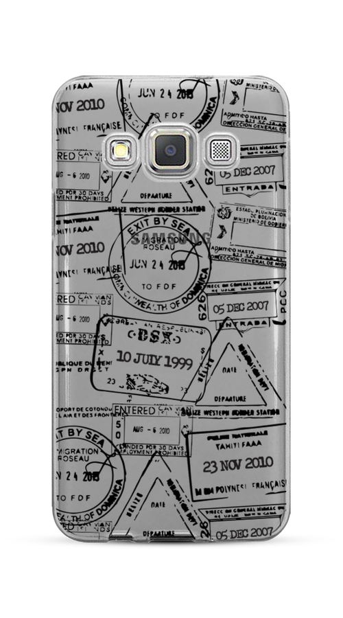 

Чехол на Samsung Galaxy A3 "Visa stamps 2", Белый;черный;серый, 20150-2