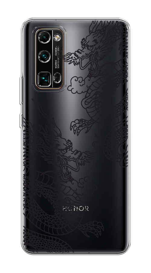 

Чехол на Honor 30 Pro Plus "Два китайских дракона", Серый;черный, 612250-1