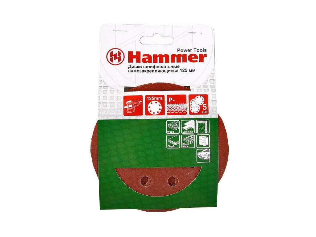 

Круг шлифовальный по прочим материалам для эксцентриковых шлифмашин Hammer 29408, 125 мм 8 отв, Р 150