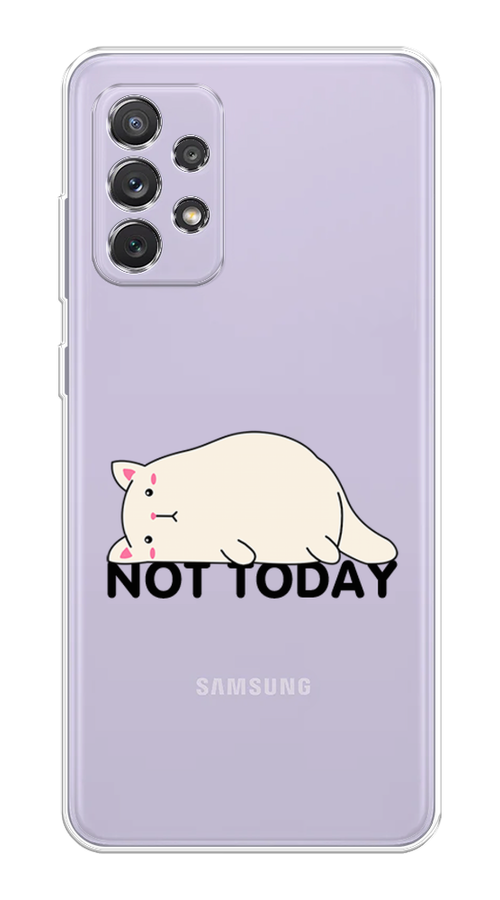 

Чехол на Samsung Galaxy A73 "Cat not today", Белый;розовый;черный, 2104650-1