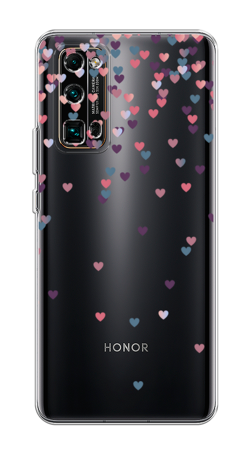 

Чехол на Honor 30 Pro Plus "Посыпка сердечки", Розовый;фиолетовый, 612250-3