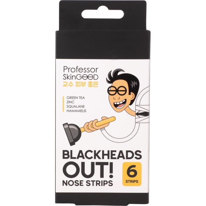 Полоски для носа Professor SkinGood Blackheads Out от черных точек, 6 шт. professor skingood полоски для носа heads killer