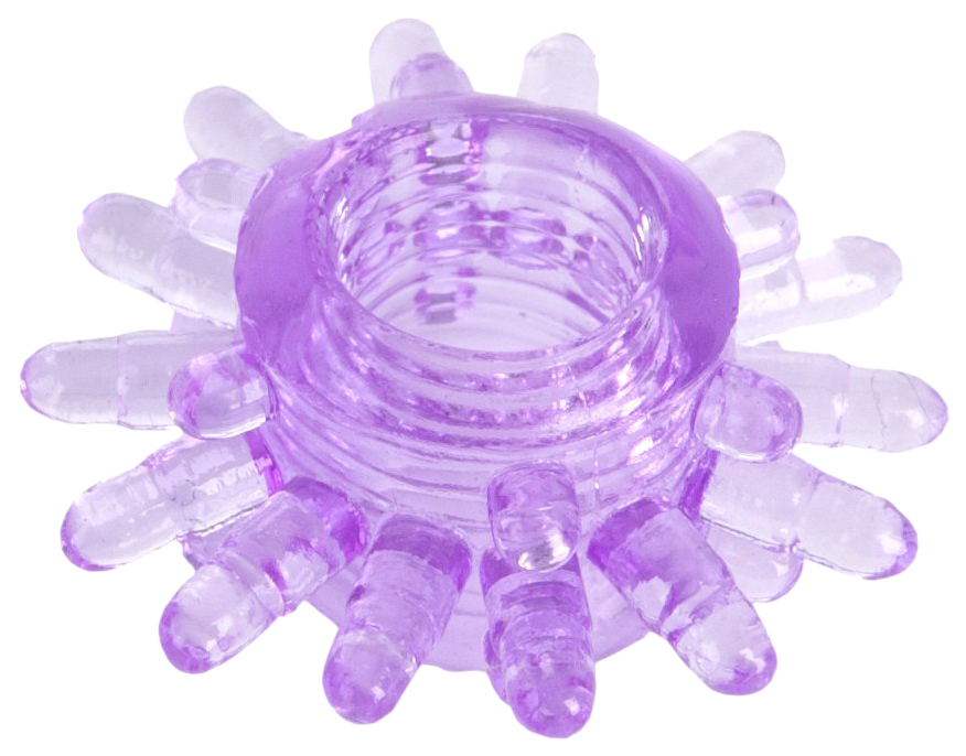 фото Фиолетовое гелевое эрекционное кольцо с шипиками toyfa