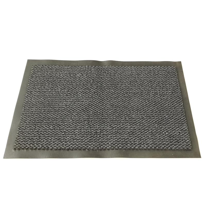 фото Ковер входной грязезащитный, ворсовый, на пвх основе, 90х150х0,8 см, серый экоколлекция