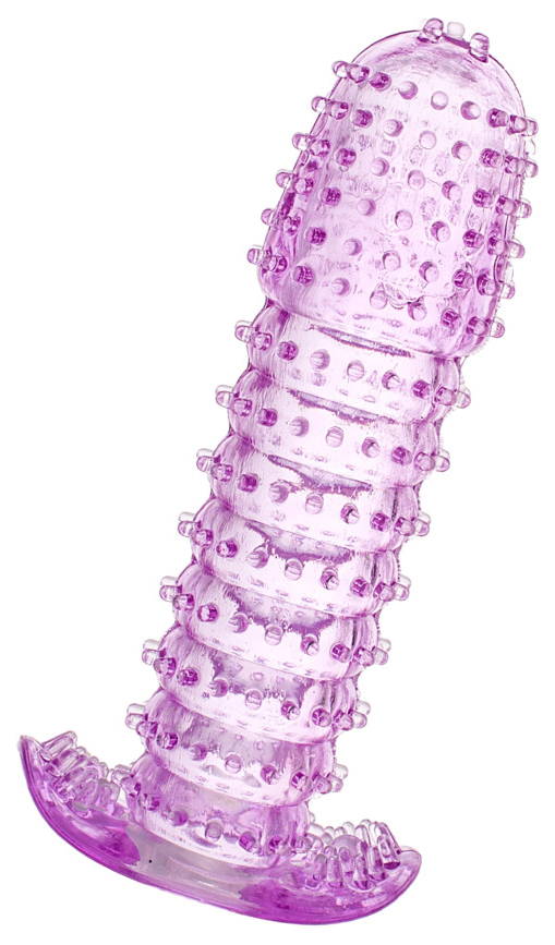 Гелевая фиолетовая насадка с шипами 12 см