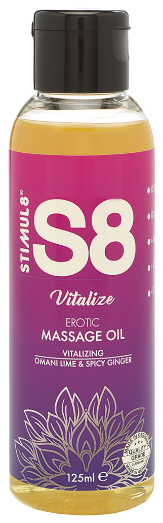 Массажное масло S8 Massage Oil Vitalize c ароматом лайма и имбиря 125 мл.