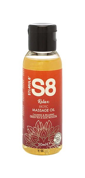 фото Массажное масло s8 massage oil relax с ароматом зеленого чая и сирени 50 мл. stimul8