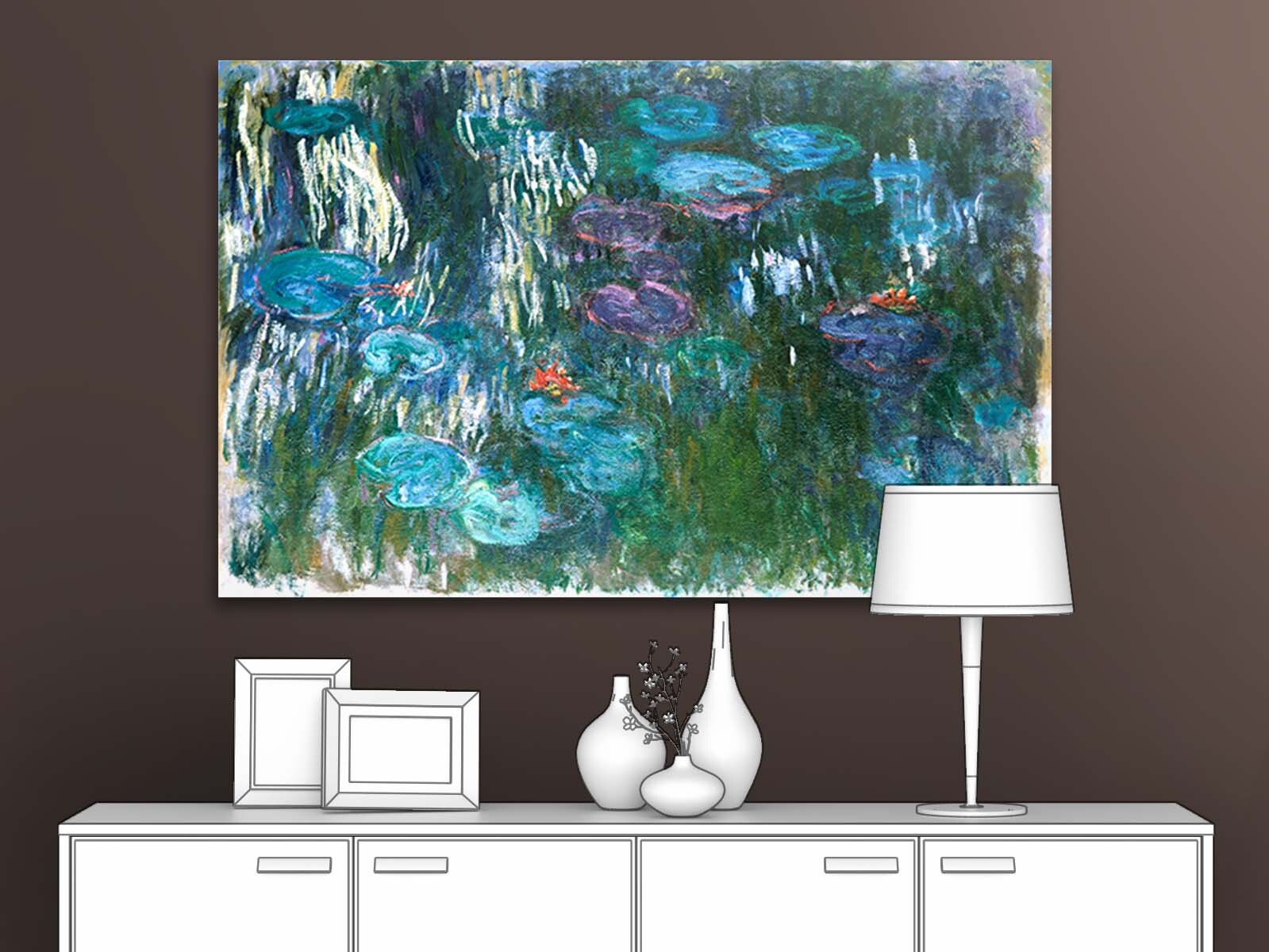 

Картина на холсте репродукция Клода Моне "Водяные лилии, 1916" 60х39 см, Водяные лилии, 1916