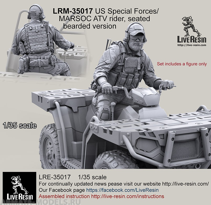 

LRM35017 US Special Forces/MARSOC ATV rider, seated, bearded version