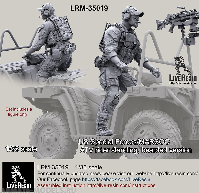 

LRM35019 US Special Forces/MARSOC ATV rider, standing, bearded version