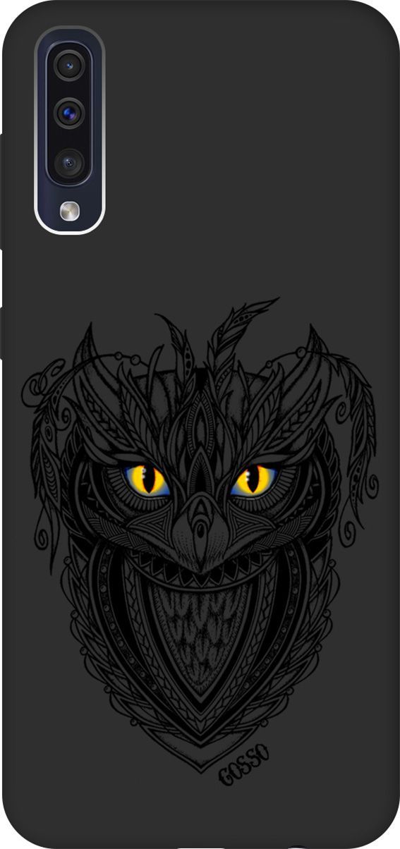 

Чехол на Samsung Galaxy A50 "Grand Owl" черный, Черный;голубой, 618