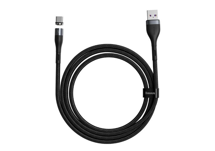 

Baseus Zinc Magnetic Safe Fast Charging Data Cable USB to Type-C 5A 1m Gray+Black, Zinc Magnetic to Type-C
