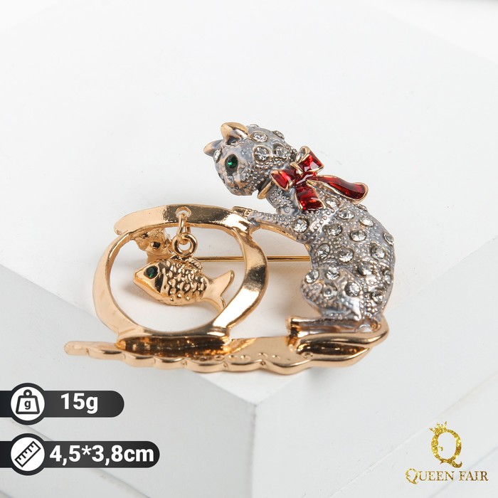 

Брошь из бижутерного сплава NoBrand 4570847, стразы, 4570847