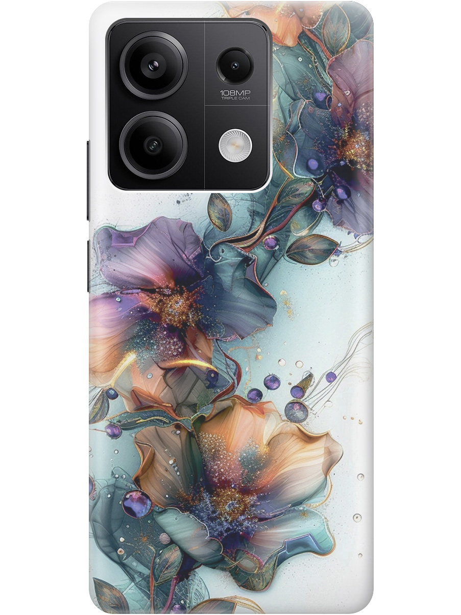 

Силиконовый чехол на Xiaomi Redmi Note 13 5g с принтом "Мистические цветы", Прозрачный;белый;зеленый, 776587010