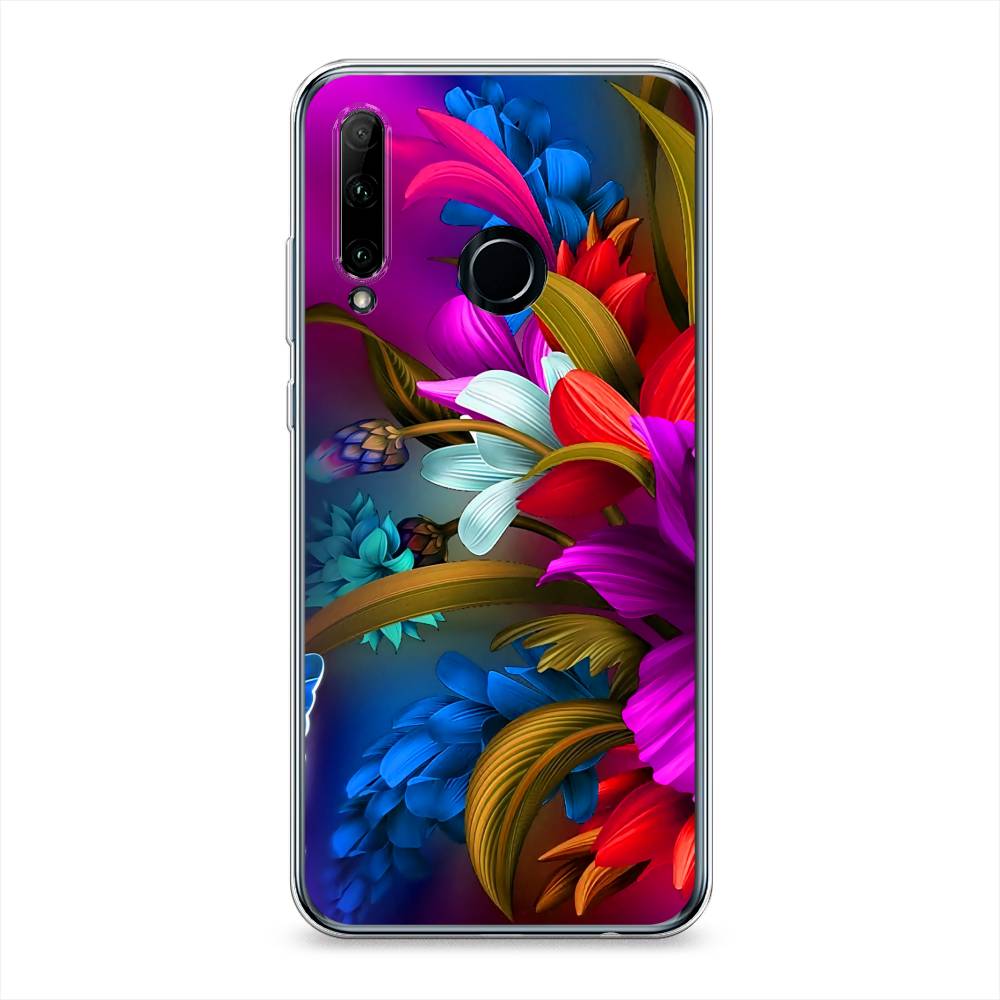 

Чехол на Honor 10i "Фантастические цветы", Фиолетовый;красный;синий, 68850-2