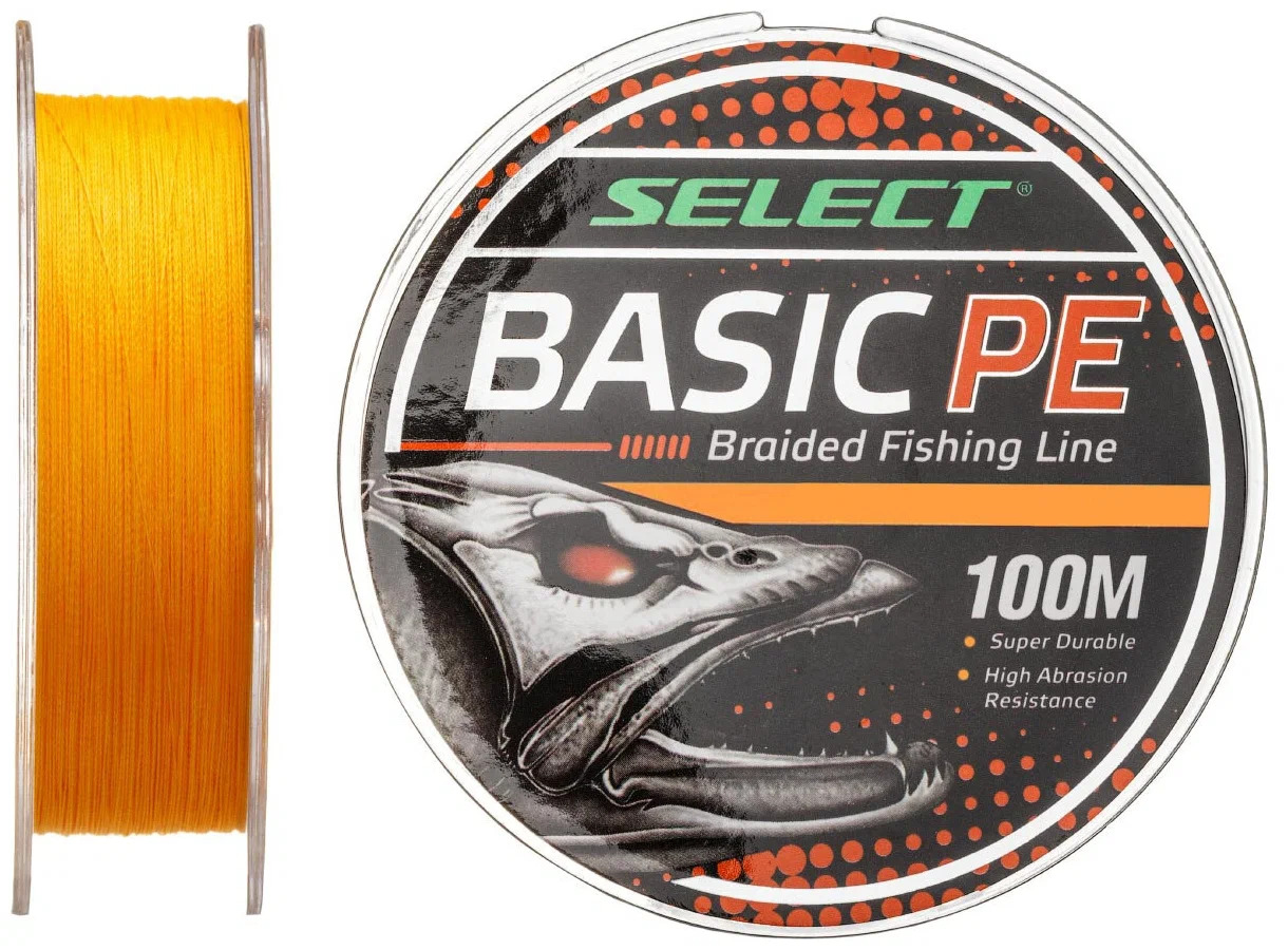 фото Шнур select basic pe 4x 100m (оранжевый) 0.10mm 10lb/4.8kg