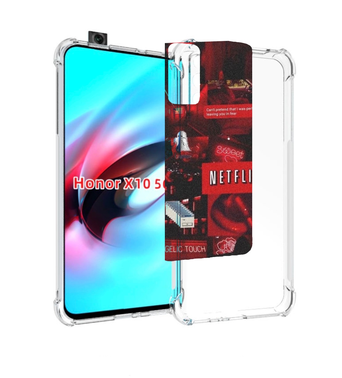 

Чехол MyPads Красные-проекты для Honor X10, Прозрачный, Tocco