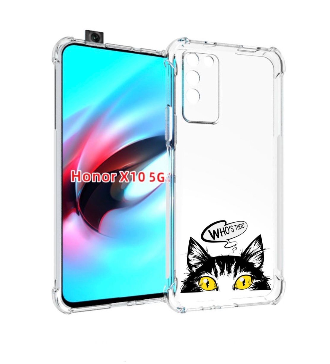 

Чехол MyPads Кто-тут-есть для Honor X10, Прозрачный, Tocco