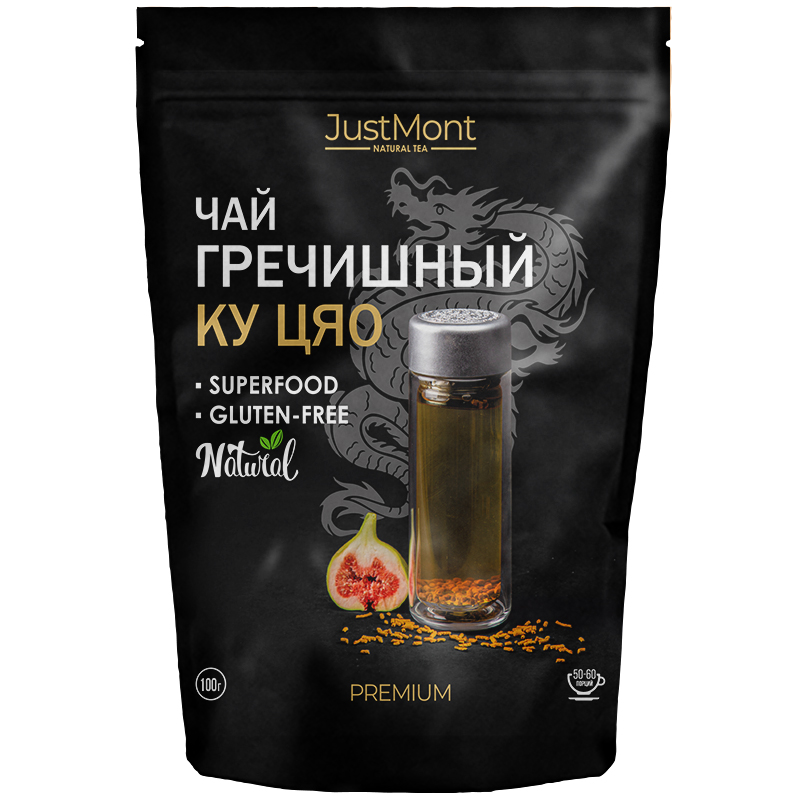 

Чай травяной JustMont Гречишный Ку Цяо светлый, весовой гранулированный суперфуд, 100 гр, Ку Цяо светлый, 100гр