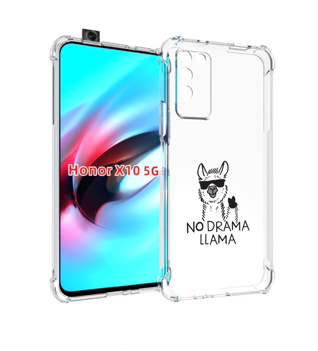 

Чехол MyPads Лама для Honor X10, Прозрачный, Tocco