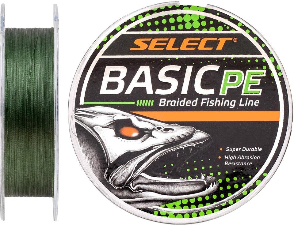 Шнур Select Basic PE 4x 100m (тёмно-зелёный) 0.24mm 40LB/18.2kg