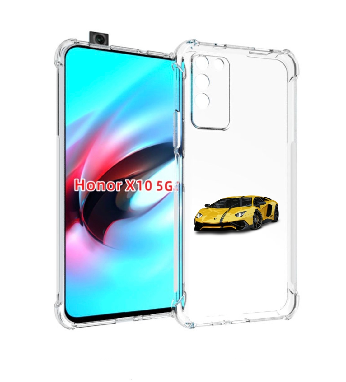 

Чехол MyPads Ламбо мужской для Honor X10, Прозрачный, Tocco