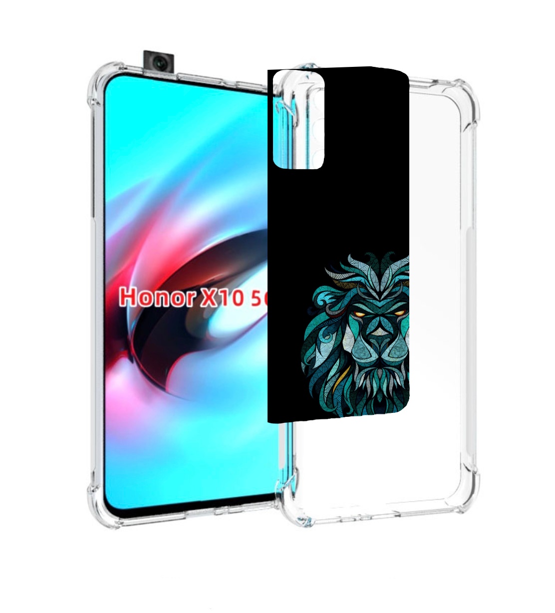 

Чехол MyPads Лев-красивый-зеленый для Honor X10, Прозрачный, Tocco