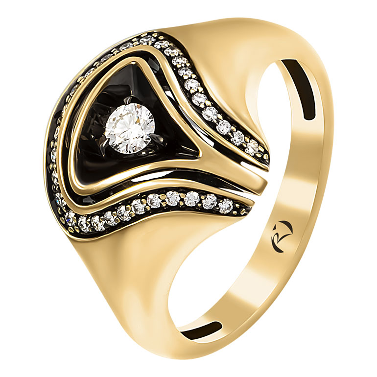 Кольцо из желтого золота р. 18,5 Ringo ZK-10024-Y_18-5, бриллиант