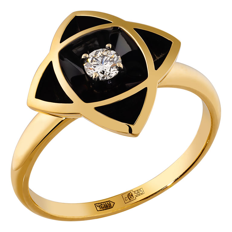Кольцо из желтого золота р. 17 Ringo ZK-7912-Y_17, бриллиант