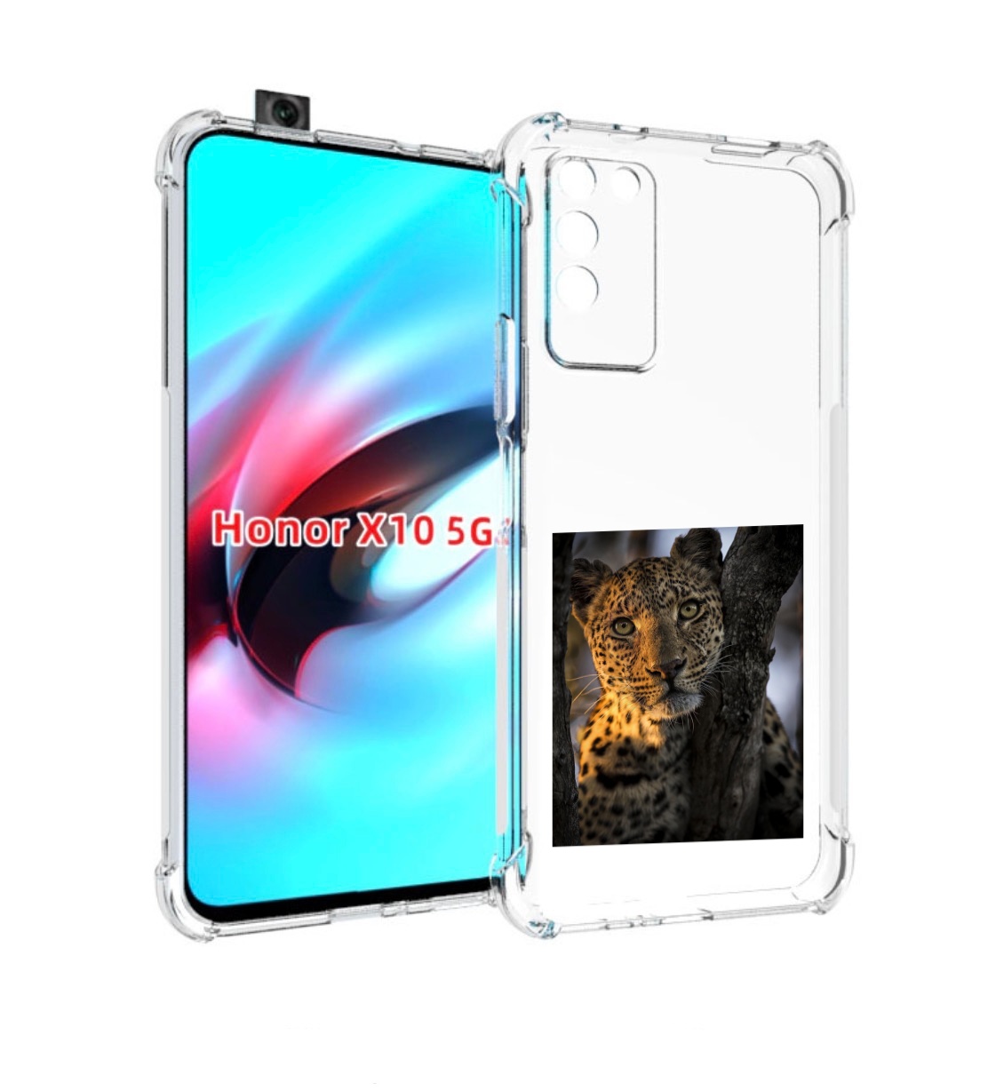 

Чехол MyPads Леопард для Honor X10, Прозрачный, Tocco