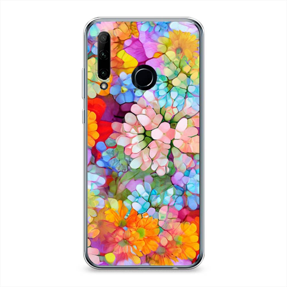 

Чехол на Honor 10i "Цветы витраж", Оранжевый;розовый;голубой, 68850-3