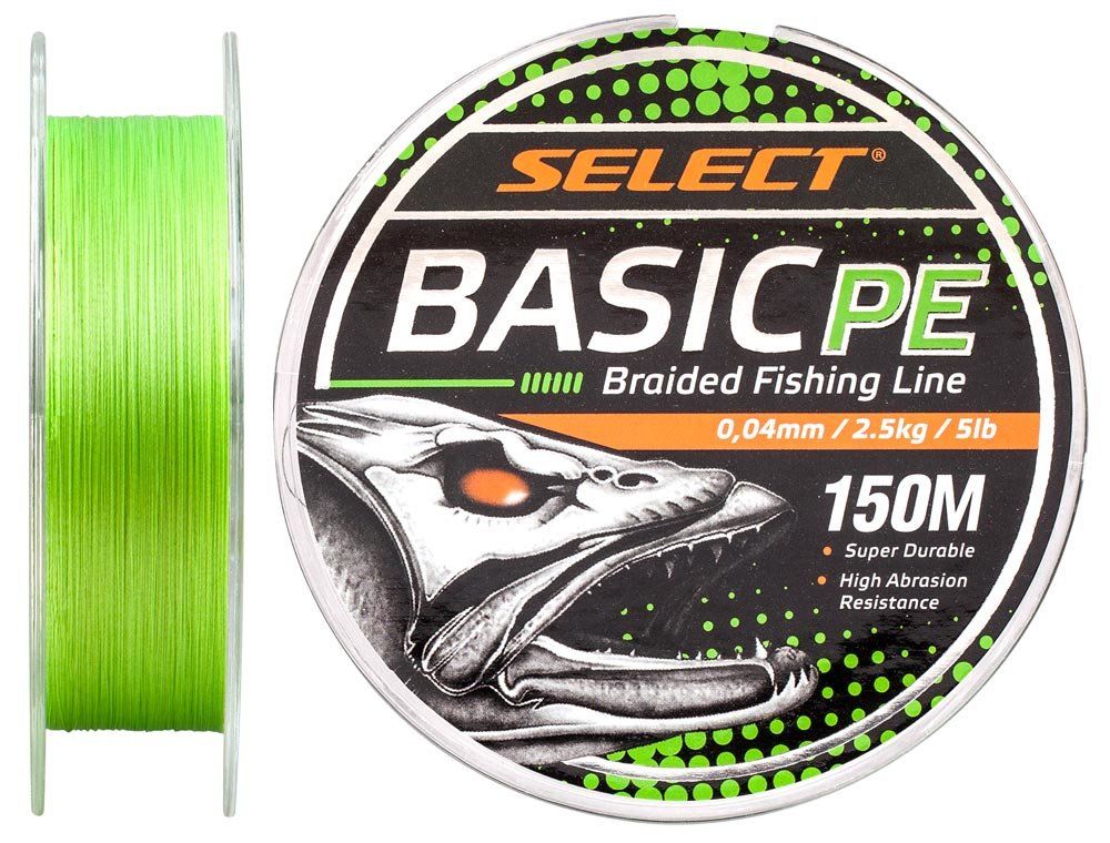Шнур Select Basic PE 4x 150m (светло-зелёный) 0.08mm 8LB/4kg
