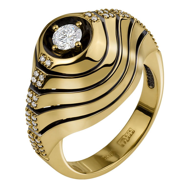 Кольцо из желтого золота р. 18 Ringo ZK-DG-044-Y_18, бриллиант