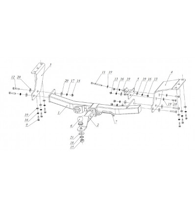 

Фаркоп Mitsubishi Outlander 2007-2012 съемное крепление шара под американский квадрат, FA 0970-E