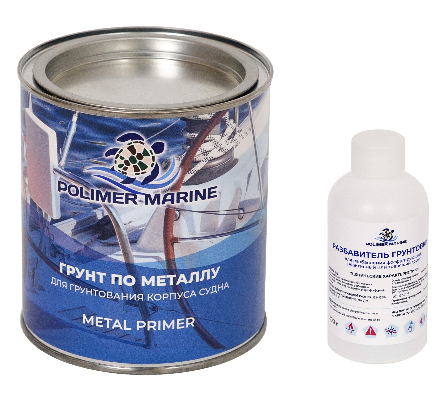 

Грунт по металлу Polimer Marine Двухкомпонентная 2К, Прозрачный