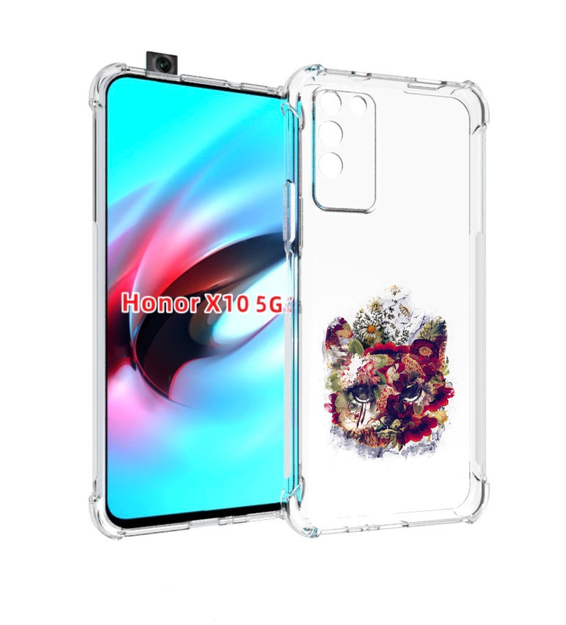 

Чехол MyPads Лиса в цветах-2 для Honor X10, Прозрачный, Tocco