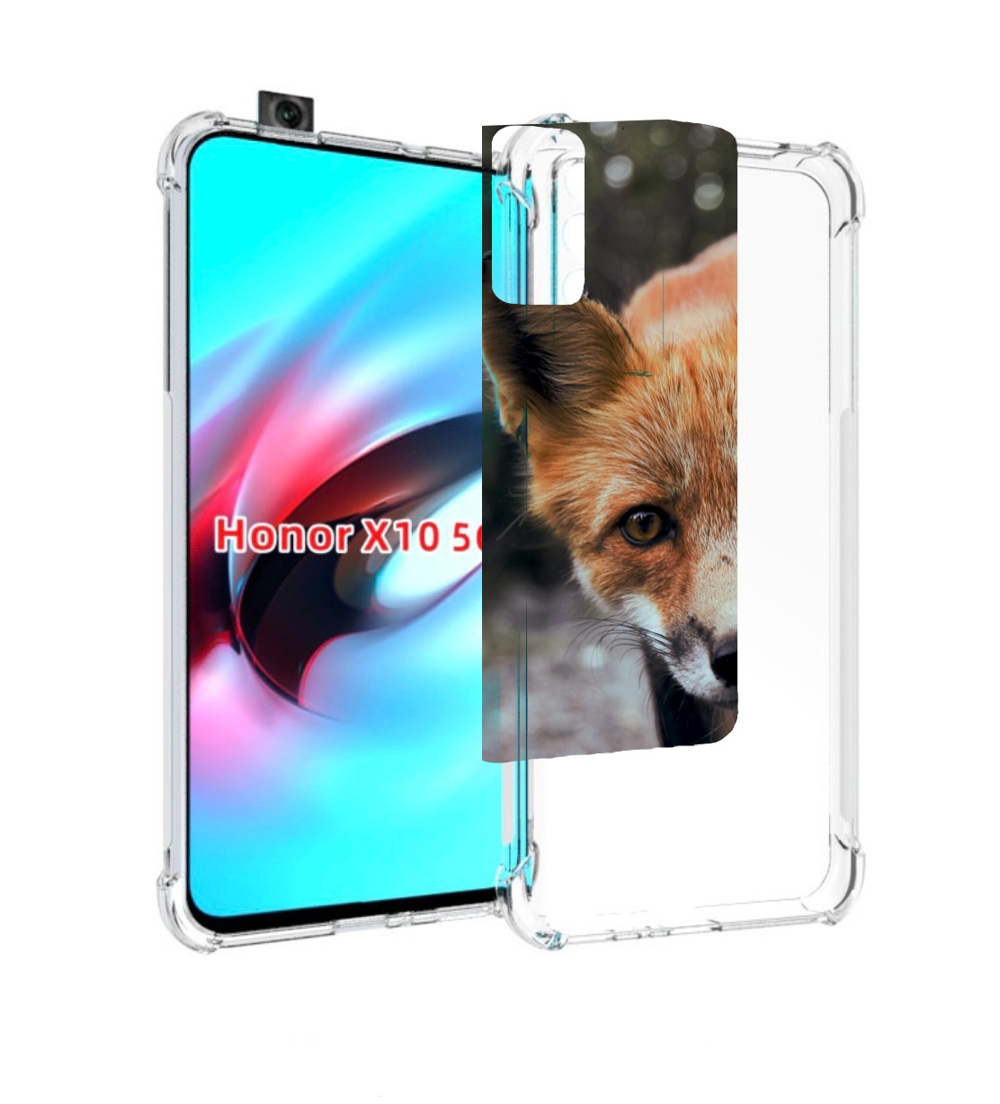 

Чехол MyPads Лисица для Honor X10, Прозрачный, Tocco