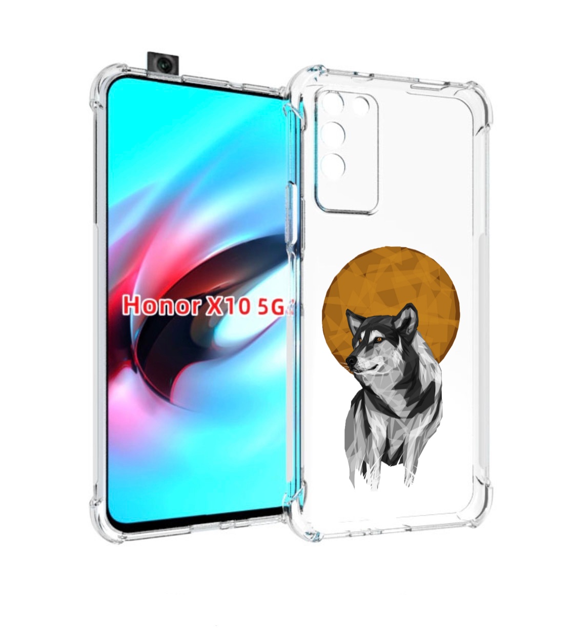 

Чехол MyPads Лунный волк для Honor X10, Прозрачный, Tocco