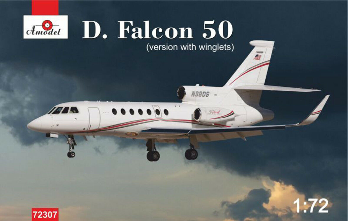 фото Сборная модель amodel 1/72 реактивный самолёт dassault falcon 50 72307