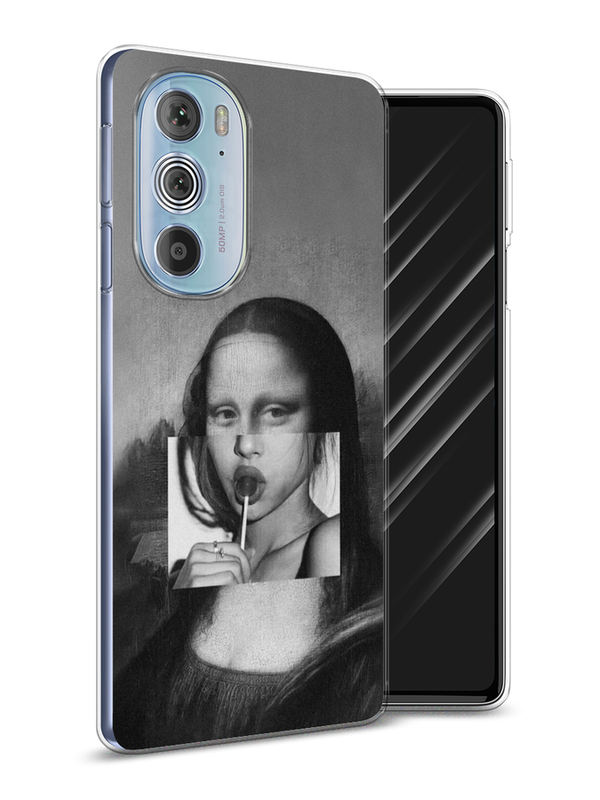 

Чехол Awog на Motorola Edge 30 Pro "Mona Lisa sucking lollipop", Разноцветный, 243350-9