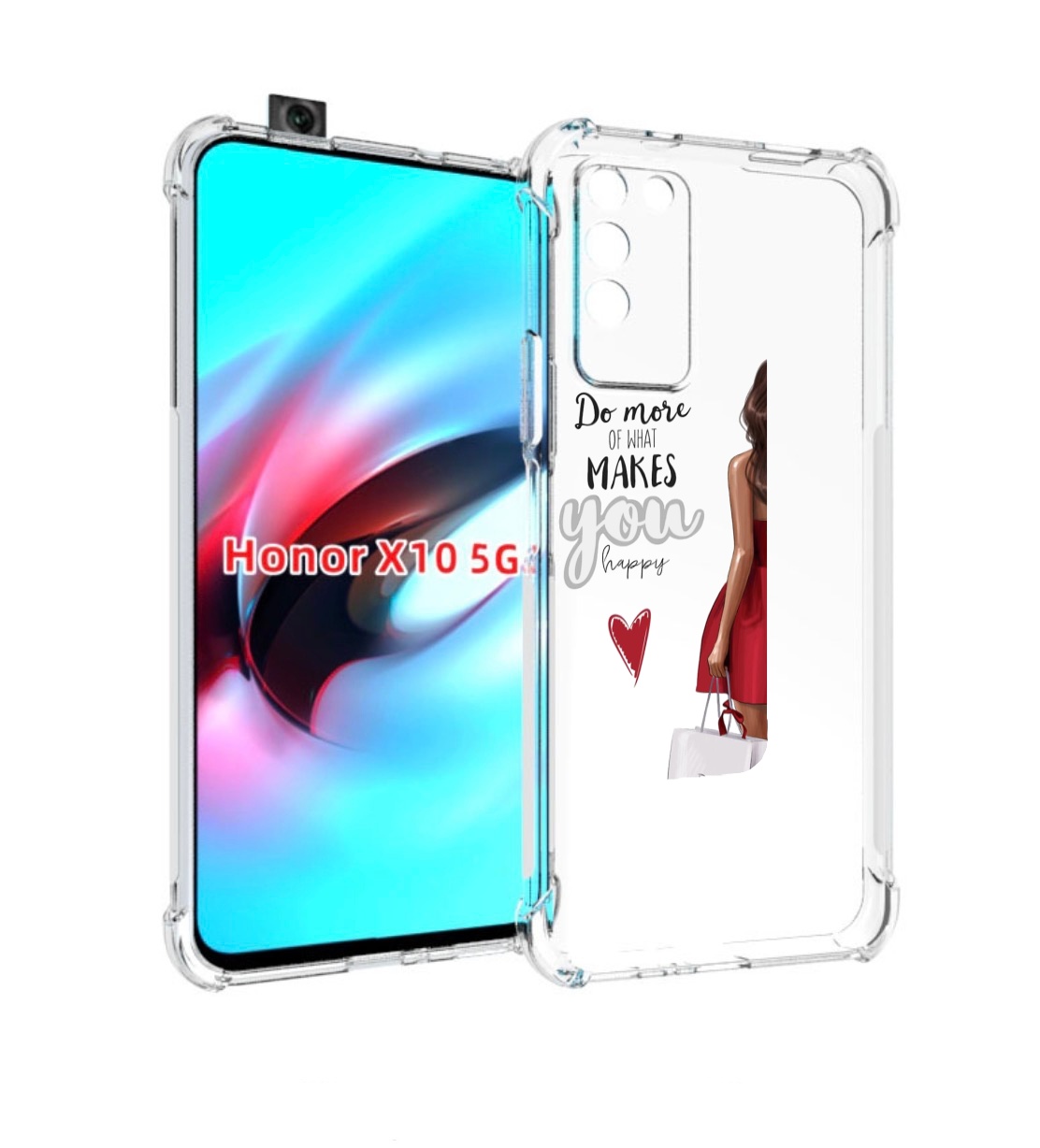 

Чехол MyPads Маленькие-радости женский для Honor X10, Прозрачный, Tocco