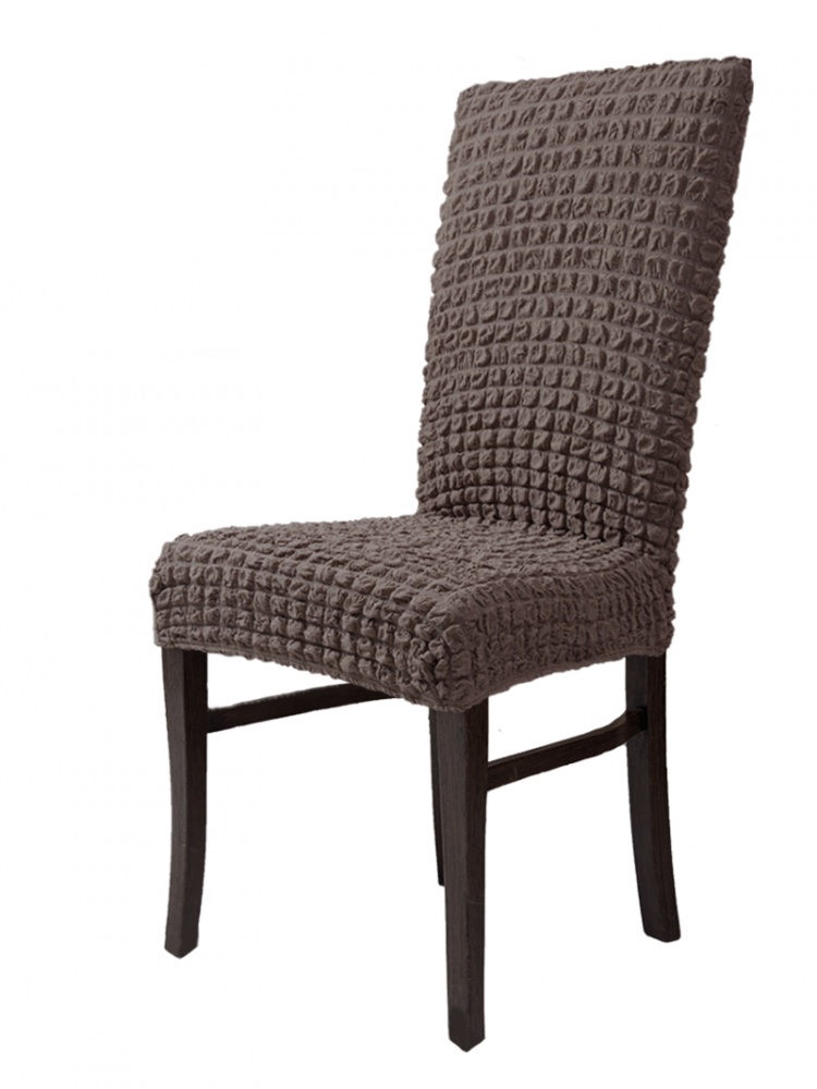 фото Чехол на стул без оборки venera, коричневый, 1 предмет