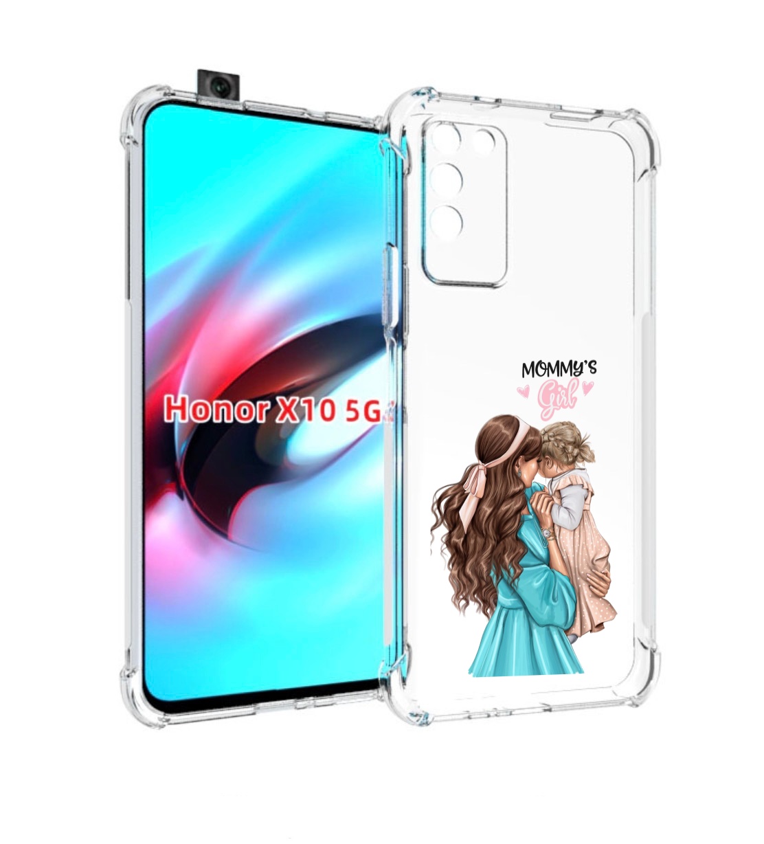 

Чехол MyPads Мама-девочки женский для Honor X10, Прозрачный, Tocco