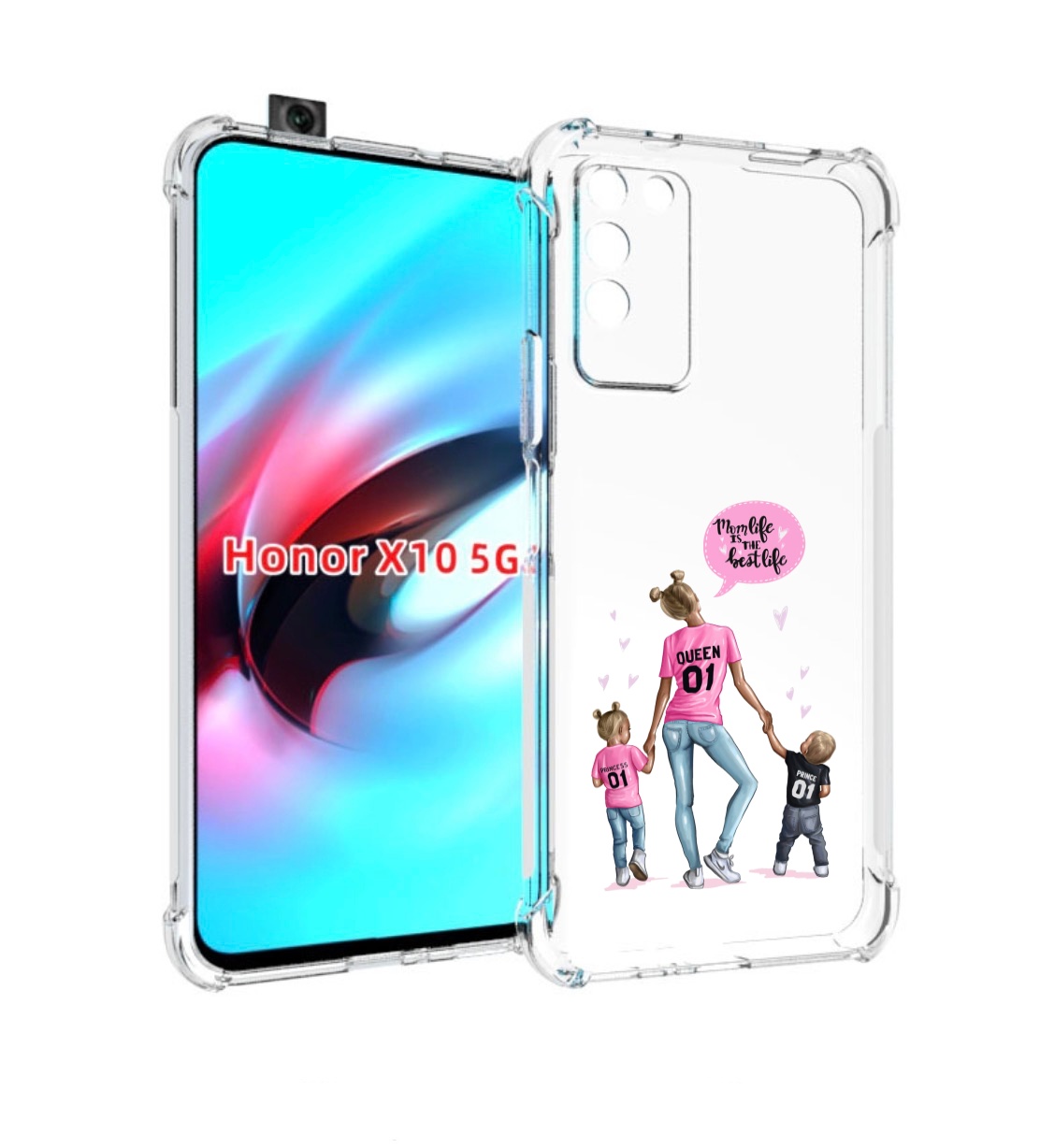 

Чехол MyPads Мама-королева женский для Honor X10, Прозрачный, Tocco