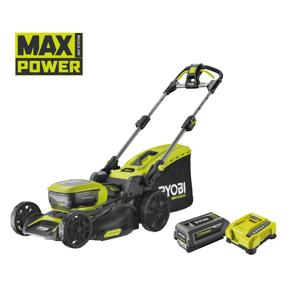 Бесщеточная газонокосилка Ryobi ry36lmx46a-150 36в 5133004914