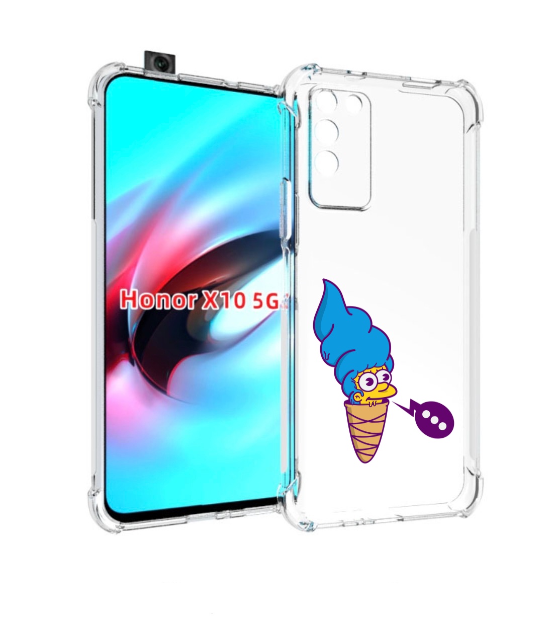 

Чехол MyPads Мардж-рожок для Honor X10, Прозрачный, Tocco