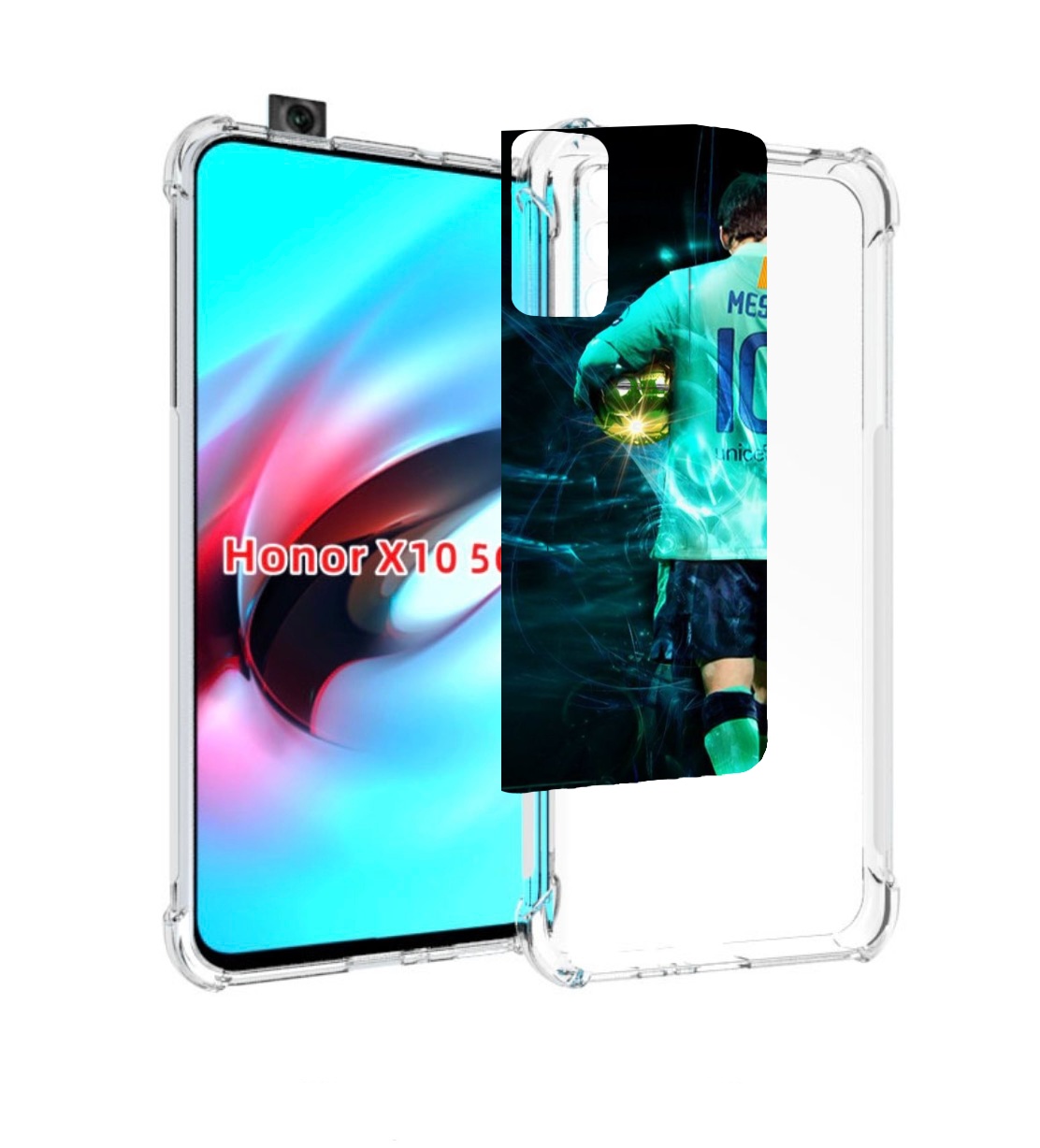 

Чехол MyPads Месси мужской для Honor X10, Прозрачный, Tocco