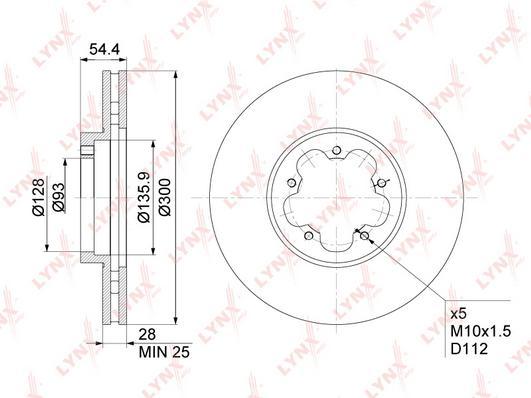 

Диск тормозной передний Ford Transit/Transit Tourneo 06>14 Lynx BN1028